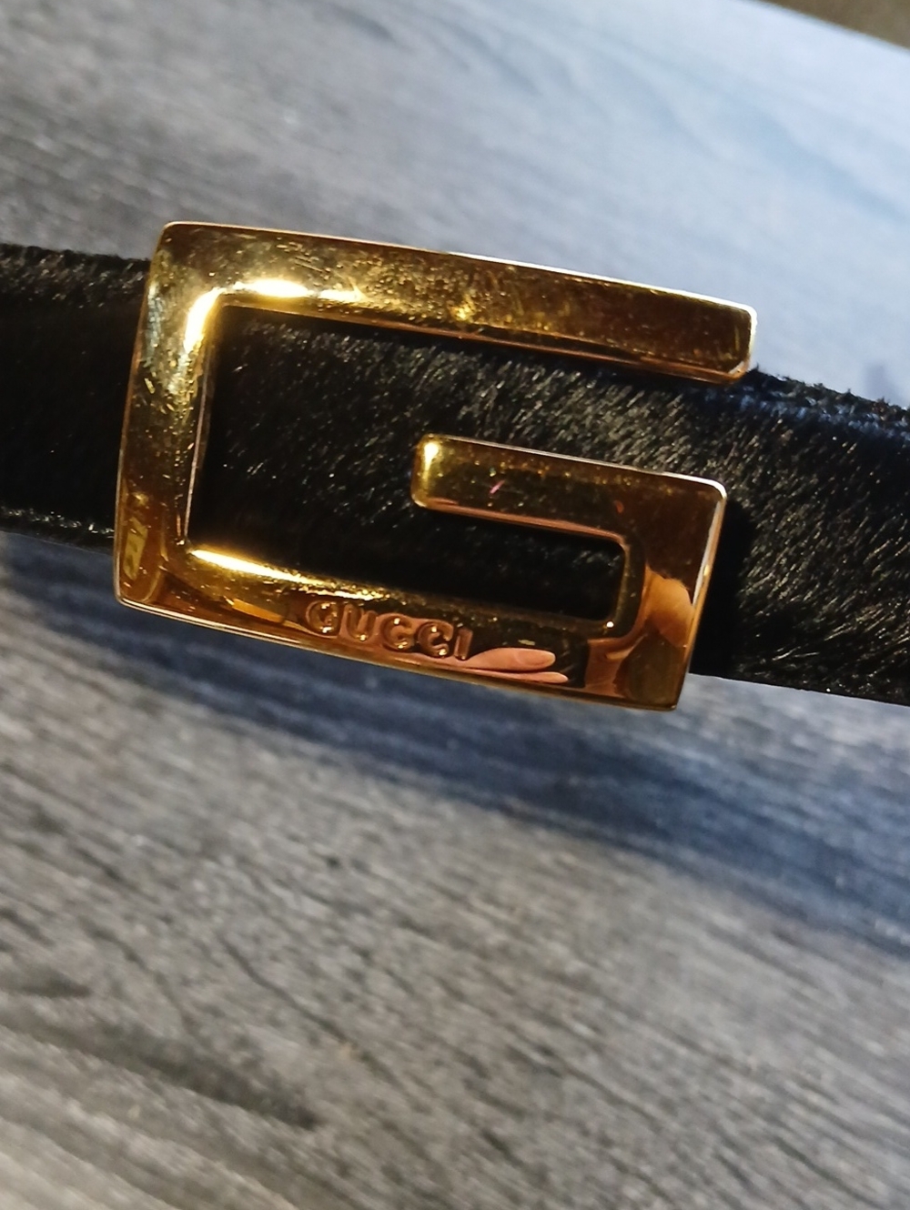 Gucci Black Belt with Gold G Buckle